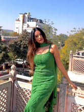 Emerald Green Chikankari Strappy Kurta